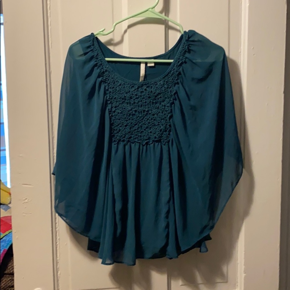 Lauren Conrad Teal Short Sleeve Top